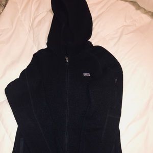 Patagonia black hood fleece lined jacket Size M